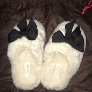Kate Spade faux fur slippers